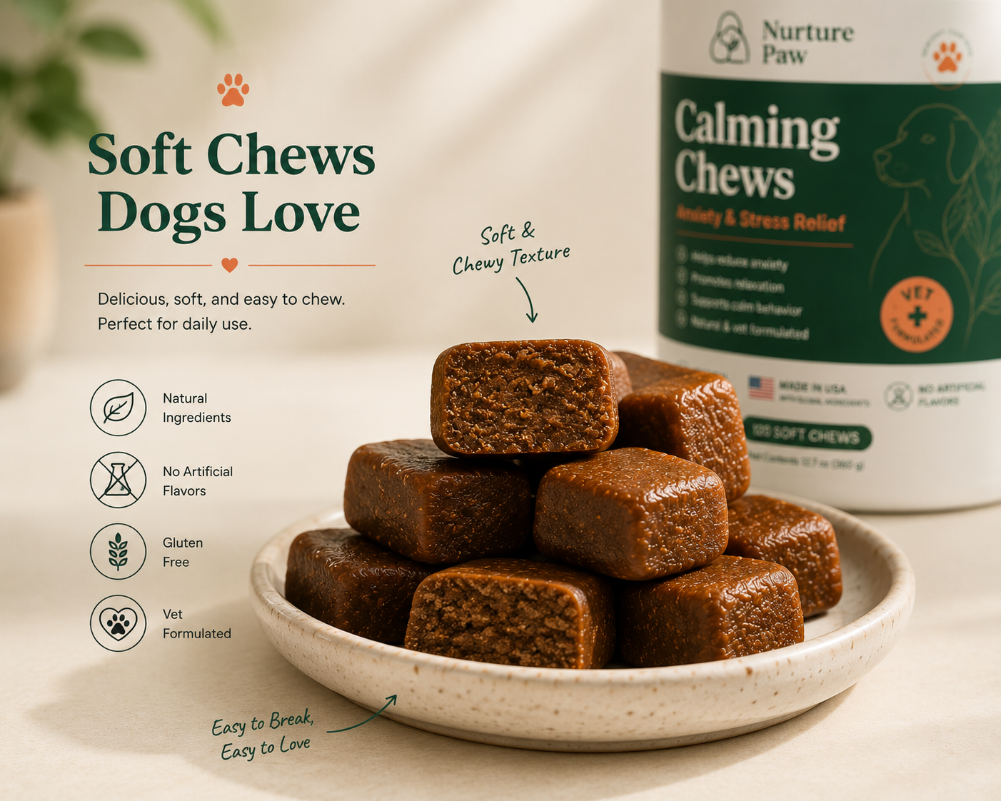 Nuture Paw Calming Chews for Dogs